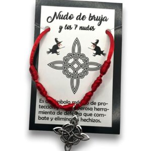Pulsera siete nudos con nudo de bruja